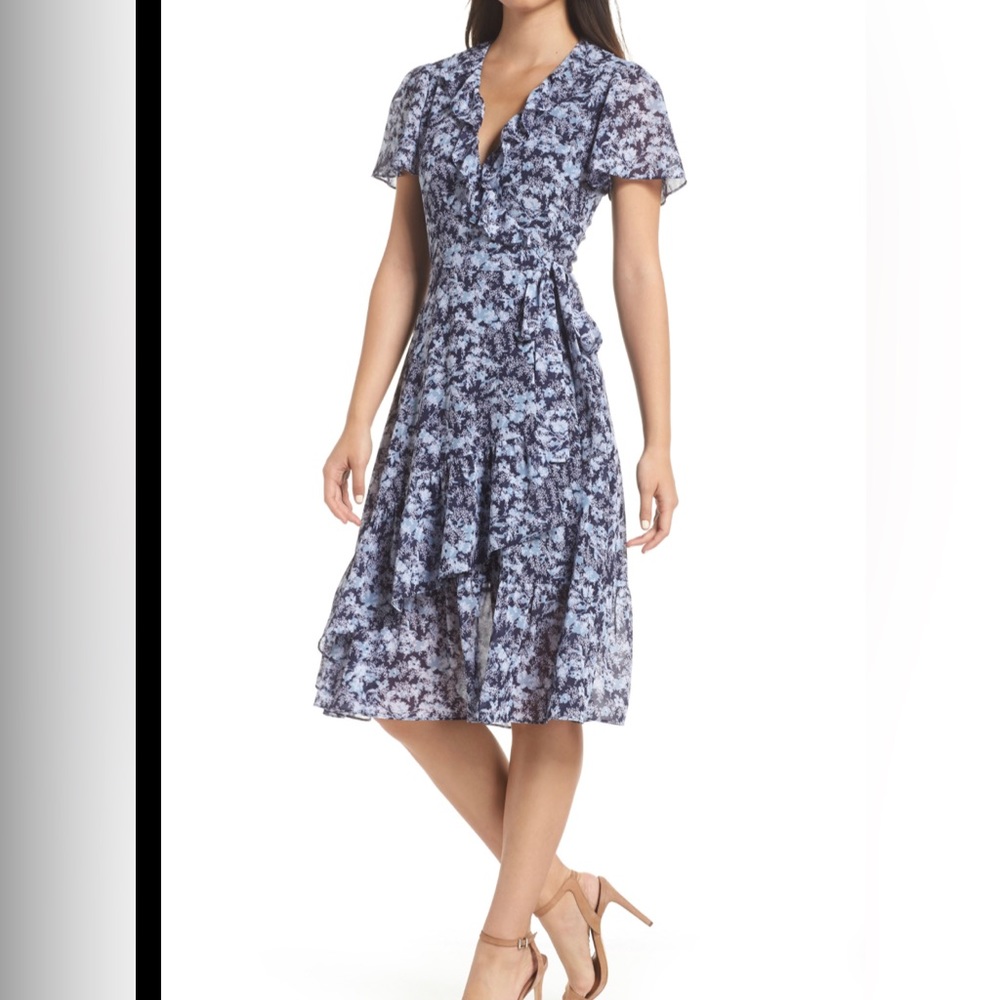 Michael Kors floral wrap around dress